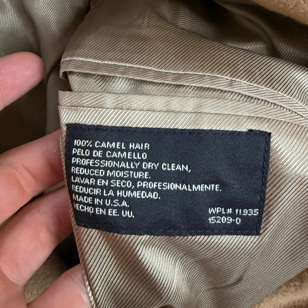 Stafford Options Mens 44R Camel Hair Blazer Tan Two Button Sport Coat USA Made